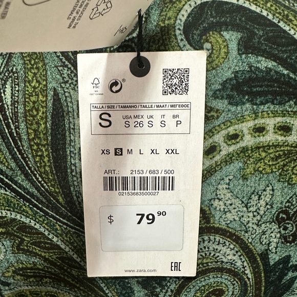 Green Patterned Zara Dress - Boho - Picture 4 of 4